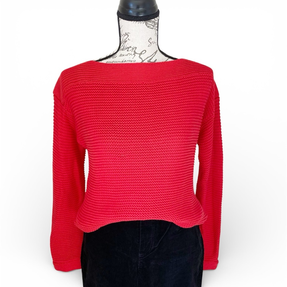 Lauren Ralph Lauren Knit Red Boatneck Sweater Size Medium